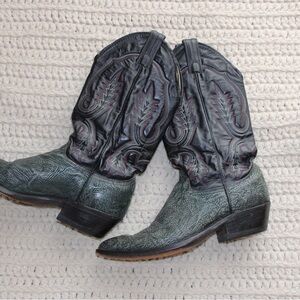 Black and Green Western Cowboy Boots
